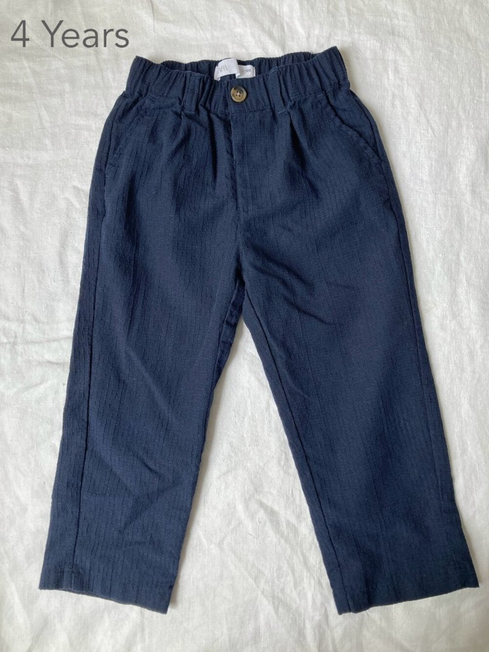 🪴5/$30 Zara 4 Years Toddler Navy Blue Elastic Pants Fall Neutral Dressy